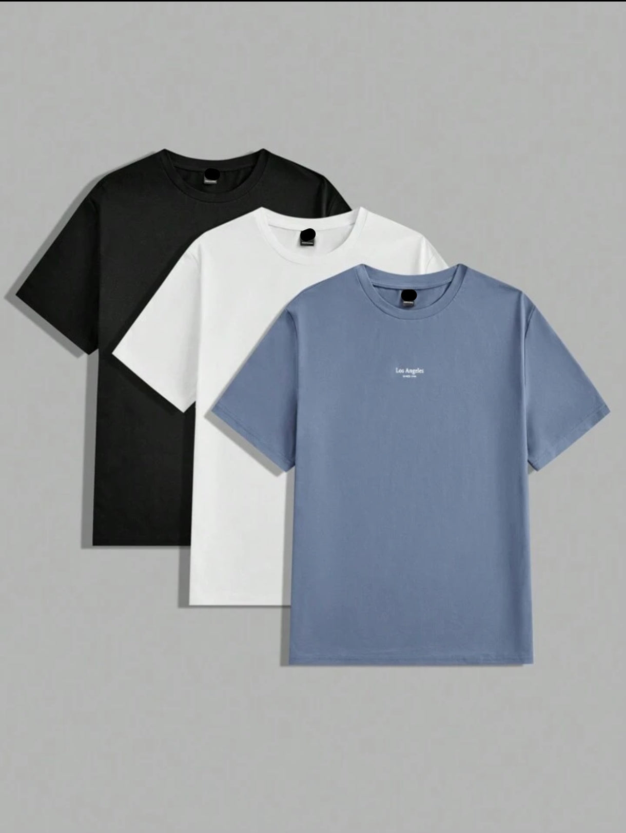 Mens 3 Plain Round Neck Printed T-Shirt Bundle M3PRTBU14