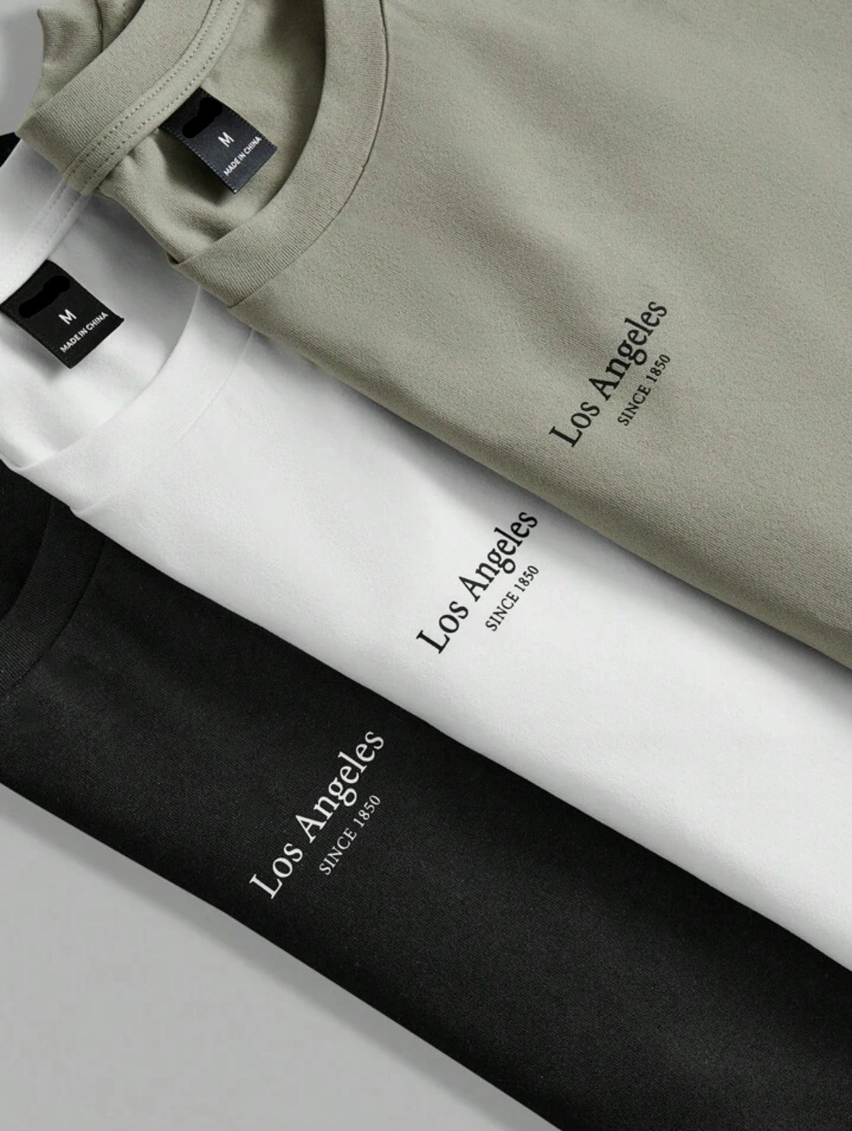 Mens 3 Plain Round Neck Printed T-Shirt Bundle M3PRTBU16