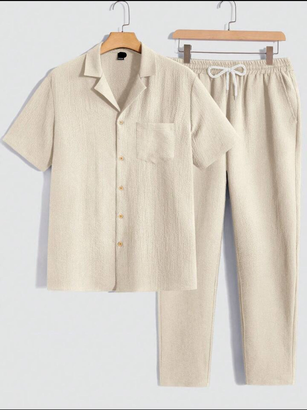 Mens Viscose Pants + Shirt Set - TTVMS23 - Cream