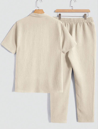 Mens Viscose Pants + Shirt Set - TTVMS23 - Cream