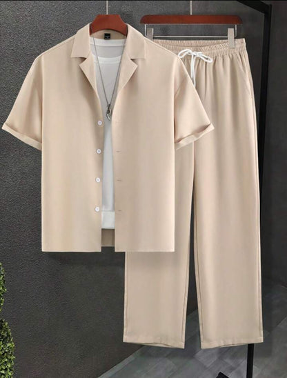 Mens Viscose Pants + Shirt Set - TTVMS22 - Cream