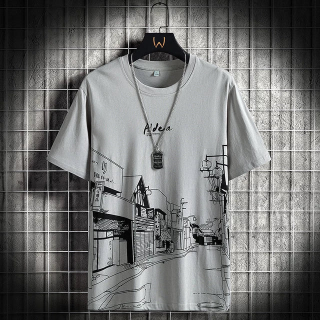 Mens Premium Cotton Printed T-Shirt - MPRIN83 - Grey