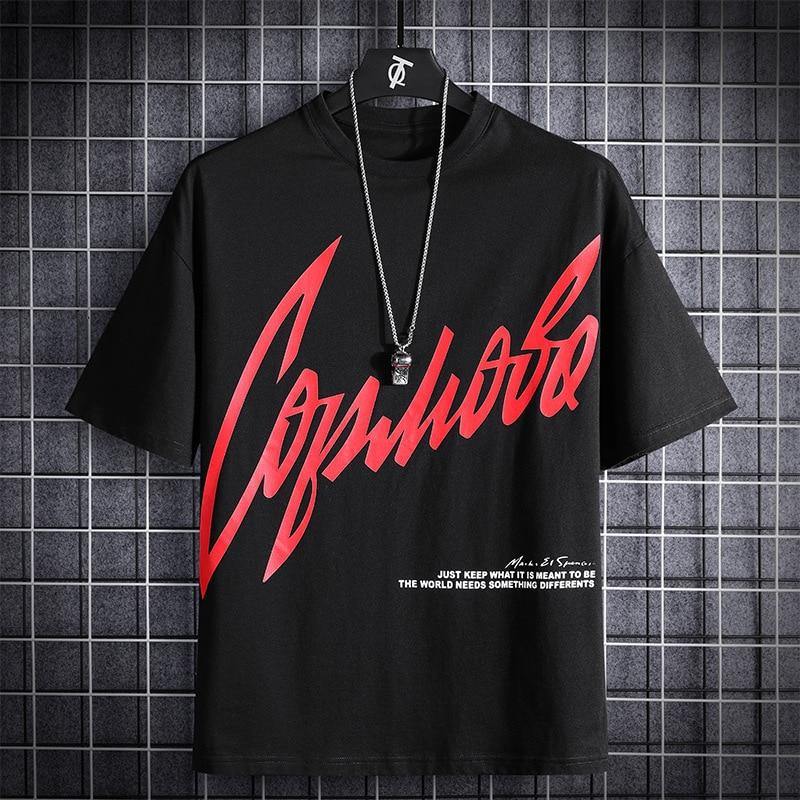 Mens Cotton Sticker Printed T-Shirt TTMPS13 - Black
