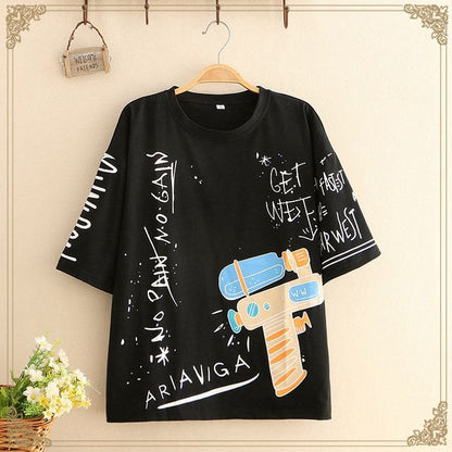 Mens Premium Cotton Printed T-Shirt - MPRIN50 - Black