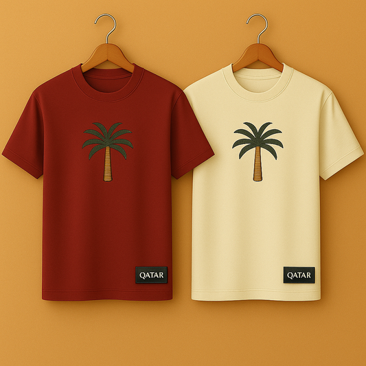 Bundle of 2 Printed T-Shirts - PBUN2TSQA1 - Cream Maroon