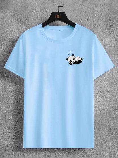 Mens Cotton Sticker Printed T-Shirt TTMPS92 - Light Blue