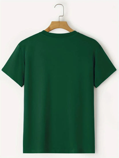 Mens Cotton Sticker Printed T-Shirt TTMPS95 - Green