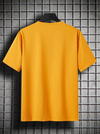 Mens Cotton Sticker Printed T-Shirt by Tee Tall TTMPS105 - Orange