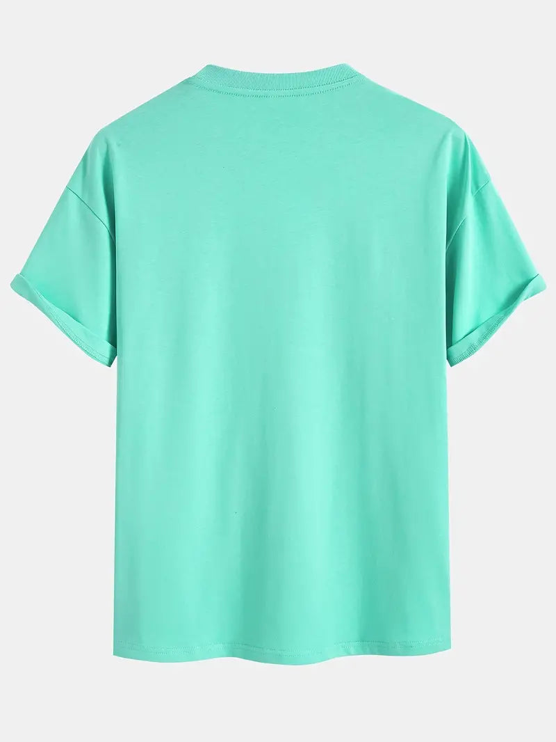 Mens Cotton Sticker Printed T-Shirt TTMPS152 - Mint Green