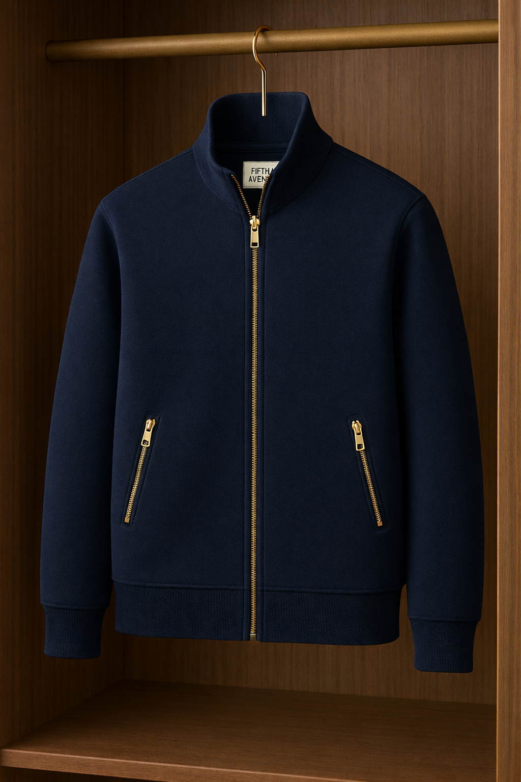 Mens Zip Up Jacket ROBLO - Navy Blue