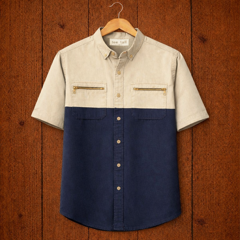 Mens Button Up Cotton Half Sleeve Shirt TTMBUS237 - Multi