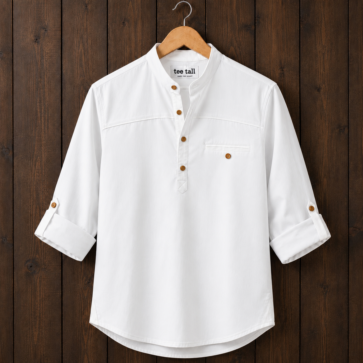 Mens Short Cotton Full Sleeve Shirt TTMSK155 - White