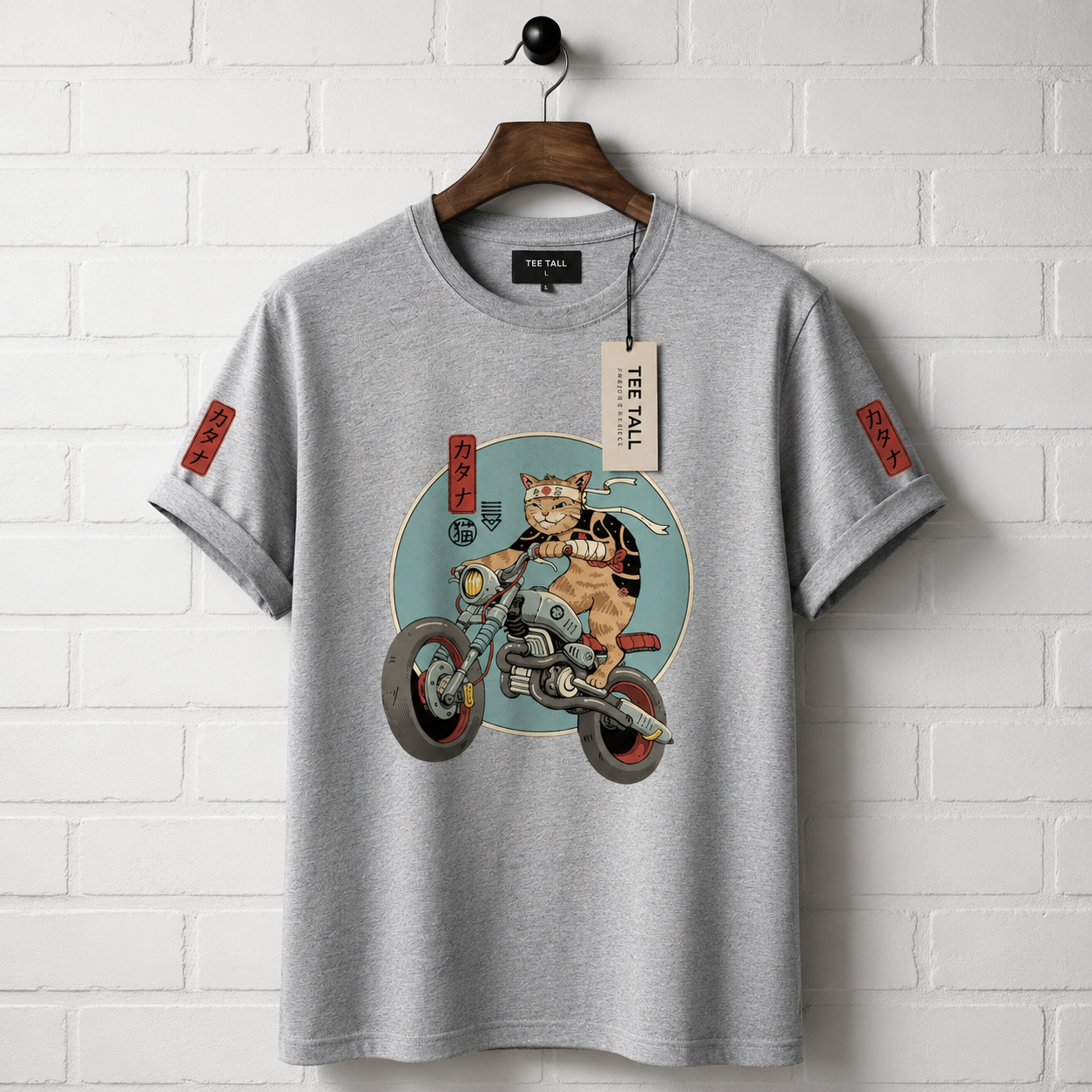 Mens Cotton Sticker Printed T-Shirt TTMPS44 - Grey