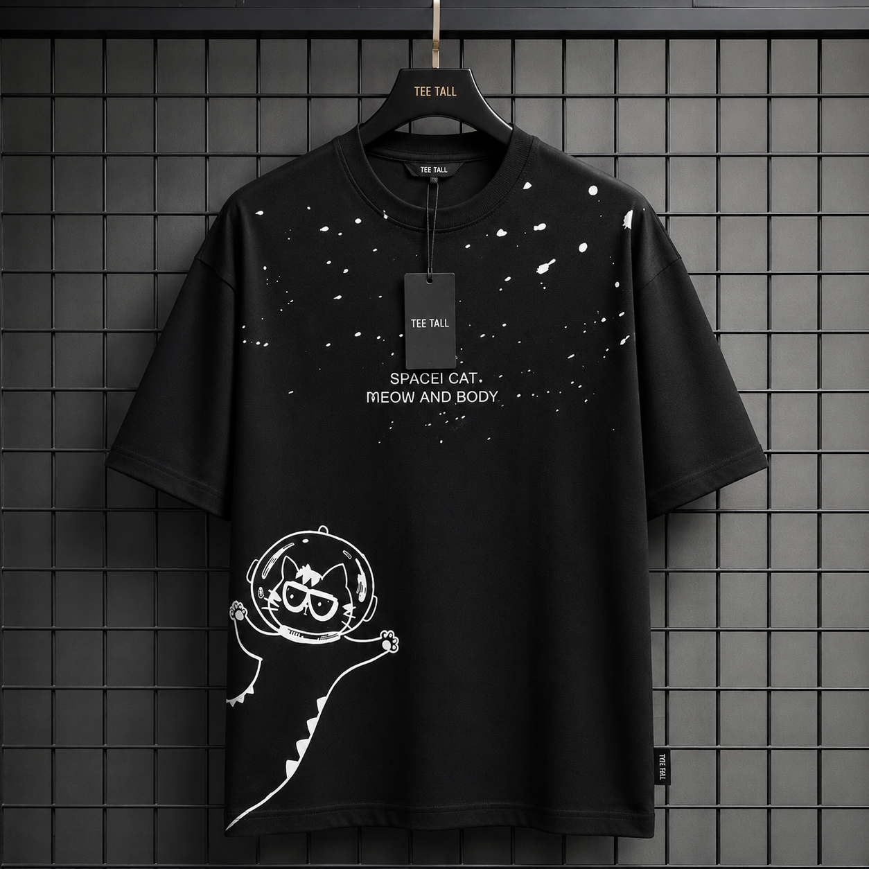 Mens Cotton Sticker Printed T-Shirt TTMPS25 - Black
