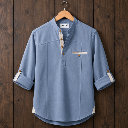 Mens  Cotton Full Sleeve Shirt TTMSK122 - Light Blue