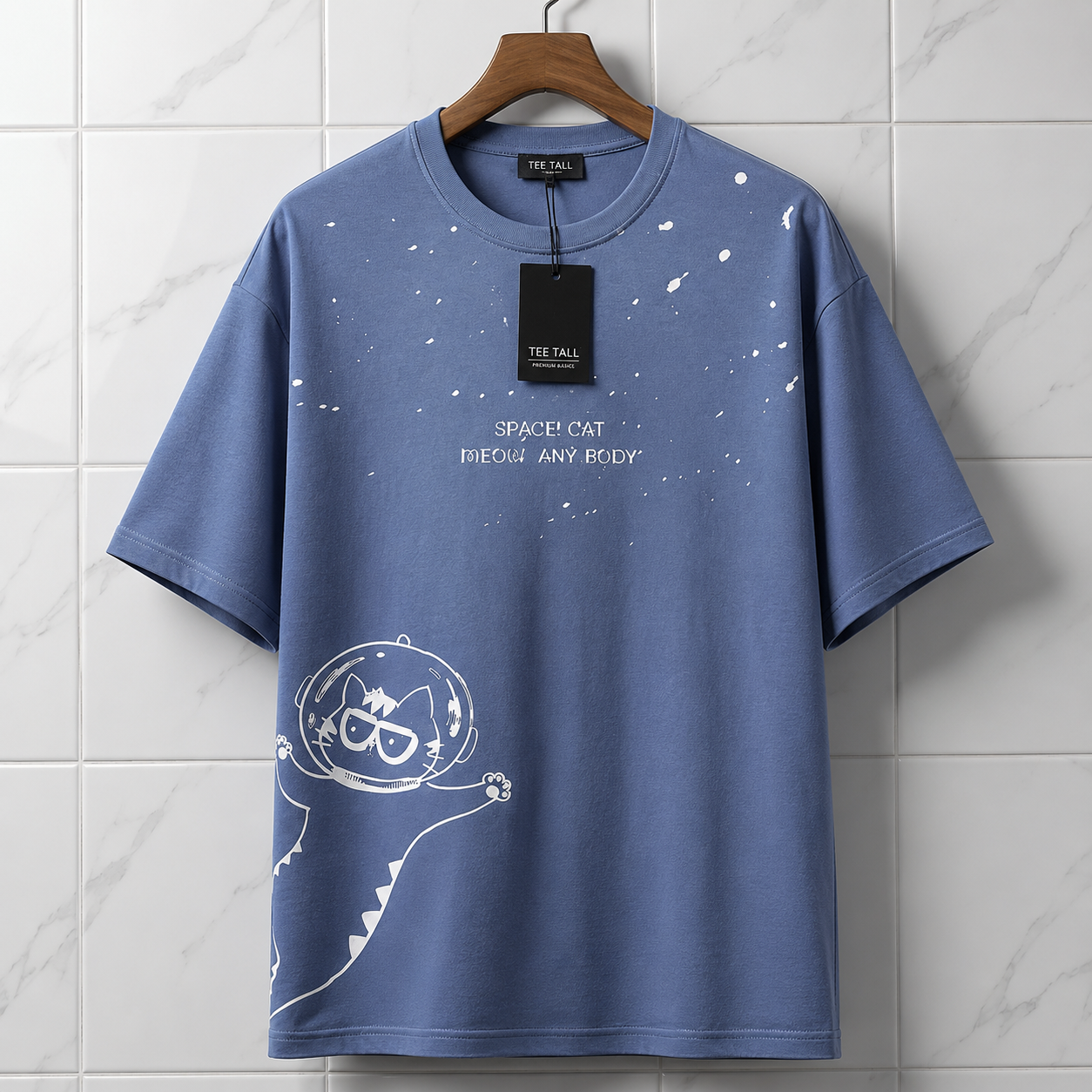 Mens Premium Cotton Printed T-Shirt - MPRIN78 - Blue