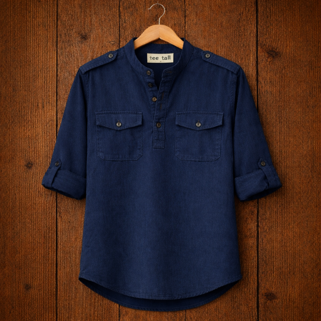 Mens Cotton Full Sleeve Shirt TTMSK88 - Navy Blue