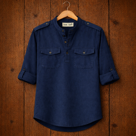 Mens Cotton Full Sleeve Shirt TTMSK88 - Navy Blue