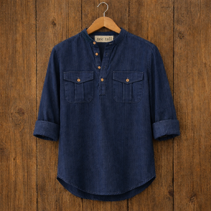Mens Cotton Chambray Full Sleeve Shirt TTMSK6 - Blue