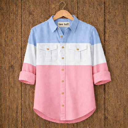 Mens Button Up Cotton Full Sleeve Shirt TTMBUS225 - Multi Color