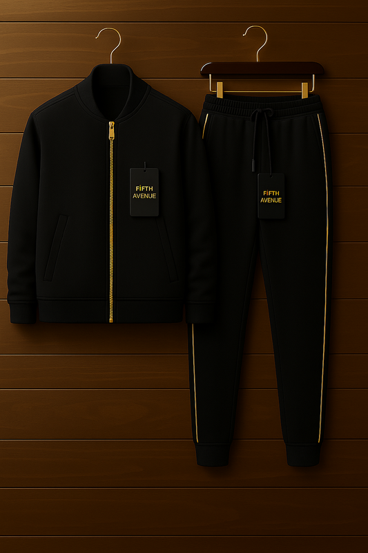 Fifth Avenue Mens Jacket and Pants Set FAMJAPNS35 - Black