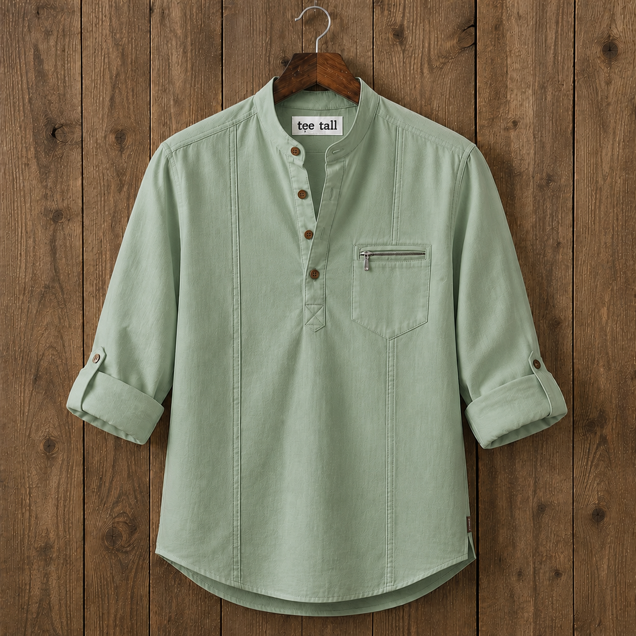 Mens  Cotton Full Sleeve Shirt TTMSK116 - Green
