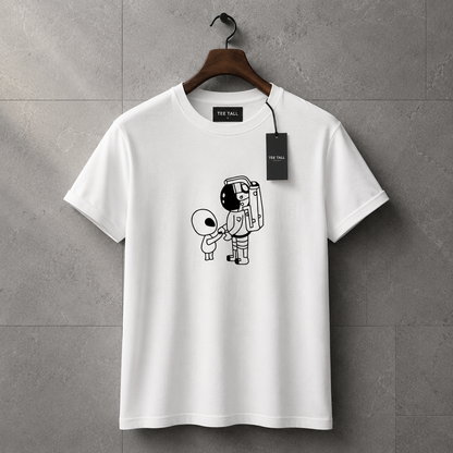 Mens Cotton Sticker Printed T-Shirt TTMPS41 - White