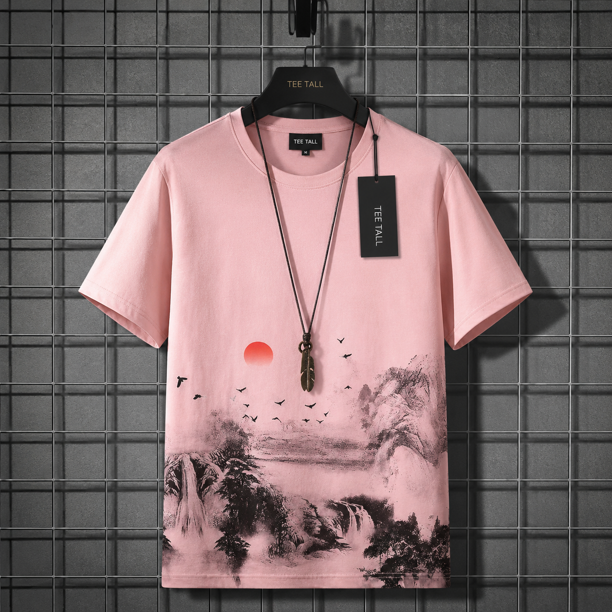 Mens Premium Cotton Printed T-Shirt - GRMPR67 - Pink