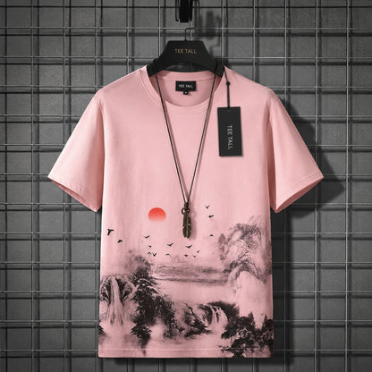 Mens Premium Cotton Printed T-Shirt - GRMPR67 - Pink
