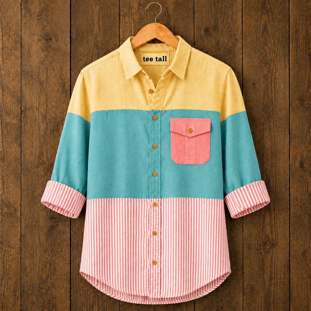 Mens Button Up Cotton Full Sleeve Shirt TTMBUS455 - Multi Color
