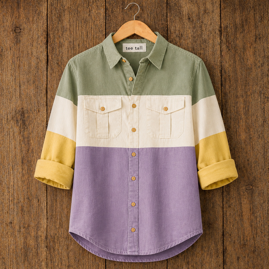 Mens Button Up Cotton Full Sleeve Shirt TTMBUS467 - Multi Color