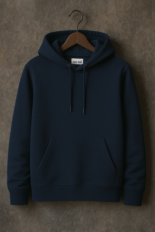 Tee Tall Mens Plain Pullover Kangaroo Hoodie - TTKPKHA - Navy Blue