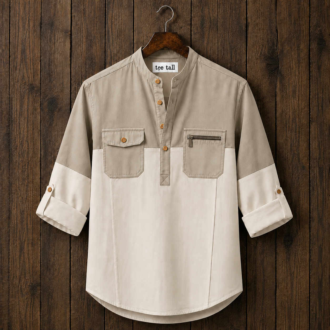 Mens Short Cotton Full Sleeve Shirt TTMSK172 - Multi