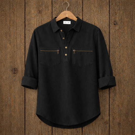 Mens Cotton Full Sleeve Shirt TTMSK82 - Black