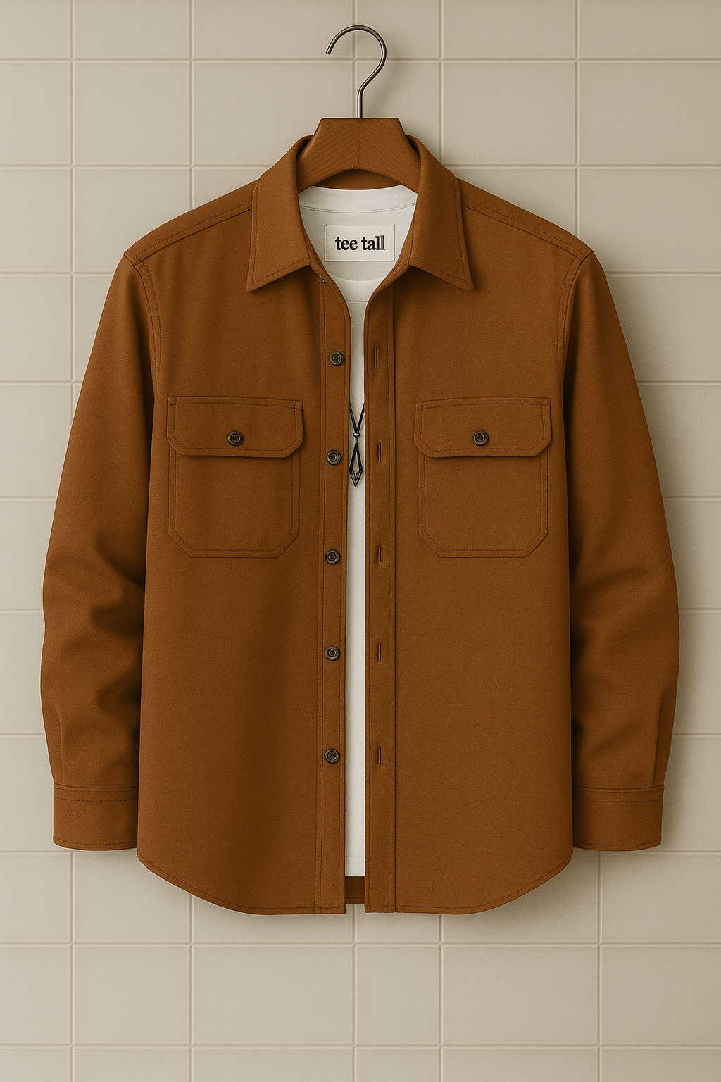 Mens Button Up Cotton Full Sleeve Shirt TTMBUS107 - Brown