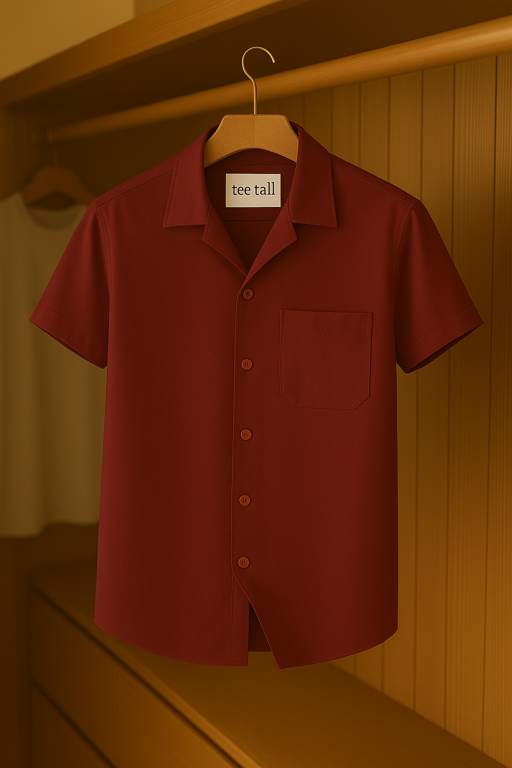 Mens Button Up Half Sleeve Shirt TTMBUS8 - Maroon