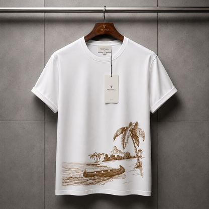 Mens Premium Cotton Printed T-Shirt - GRMPR36 - White