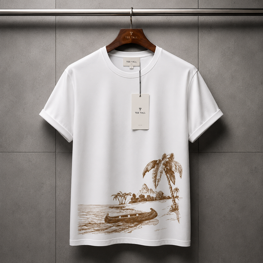 Mens Premium Cotton Printed T-Shirt - GRMPR36 - White