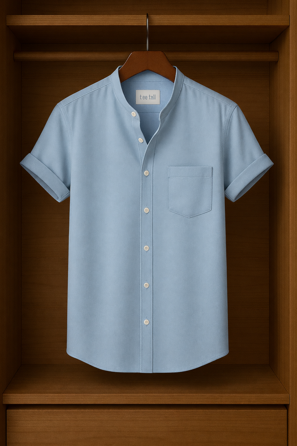 Mens Button Up Half Sleeve Shirt TTMBUS313 - Light Blue