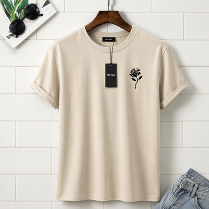 Mens Cotton Sticker Printed T-Shirt TTMPS26 - Cream