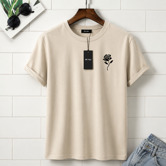 Mens Cotton Sticker Printed T-Shirt TTMPS26 - Cream