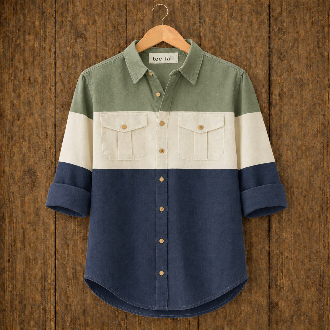 Mens Button Up Cotton Full Sleeve Shirt TTMBUS366 - Multi Color