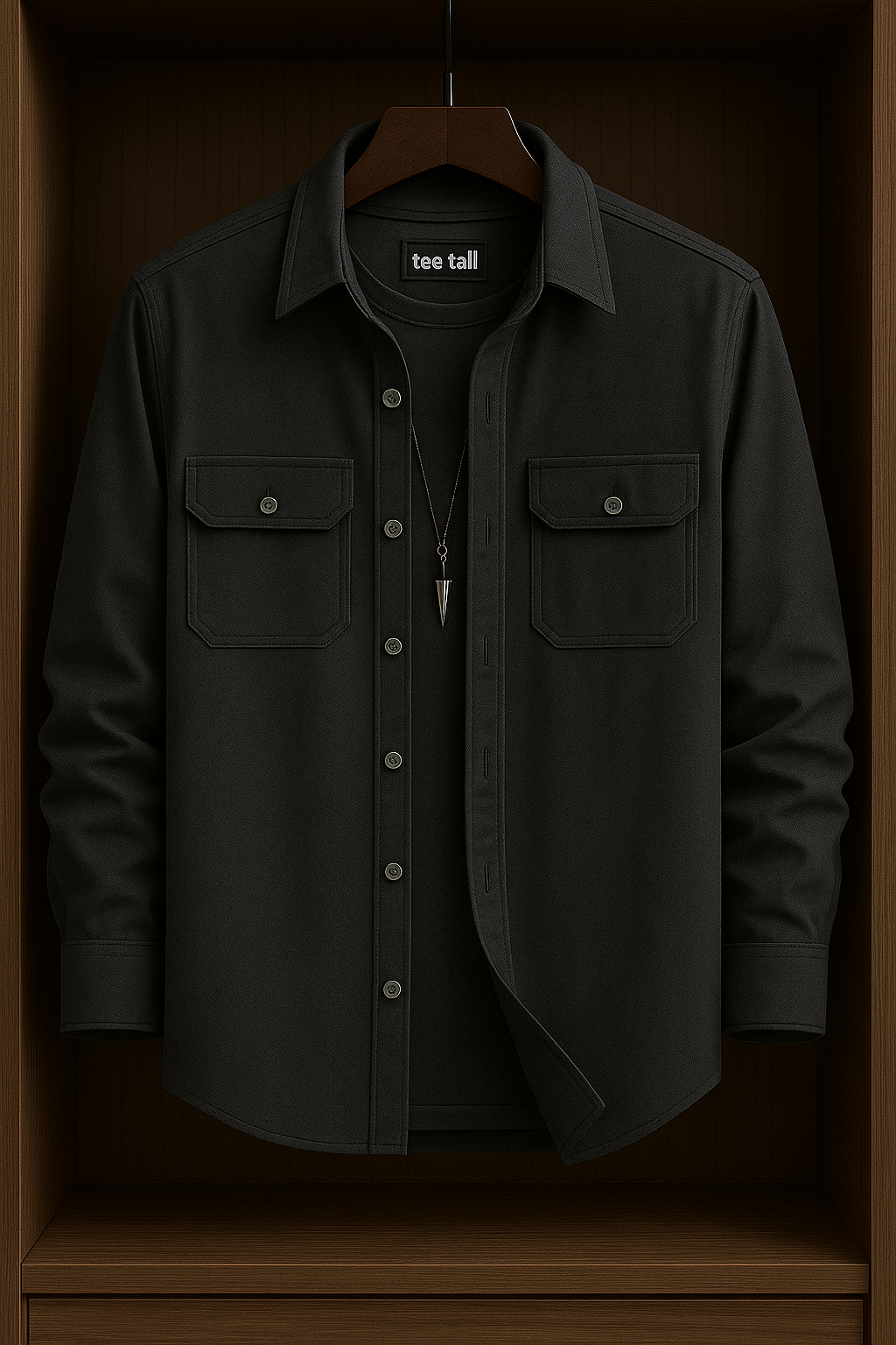 Mens Button Up Cotton Full Sleeve Shirt TTMBUS121 - Charcoal