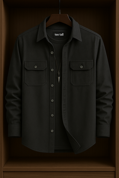 Mens Button Up Cotton Full Sleeve Shirt TTMBUS121 - Charcoal