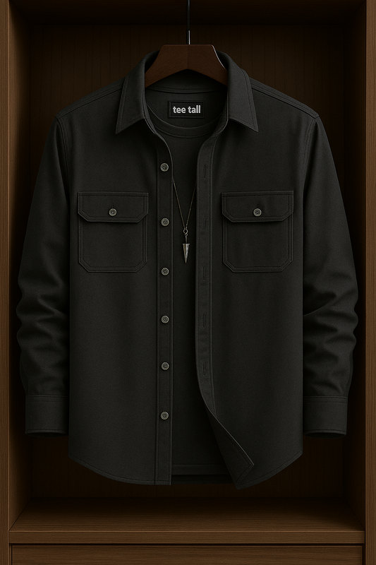 Mens Button Up Cotton Full Sleeve Shirt TTMBUS121 - Charcoal