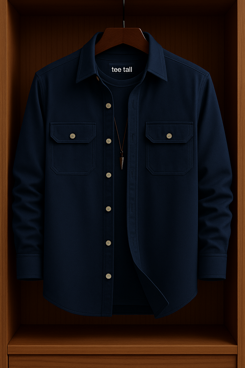Mens Button Up Cotton Full Sleeve Shirt TTMBUS119 - Blue