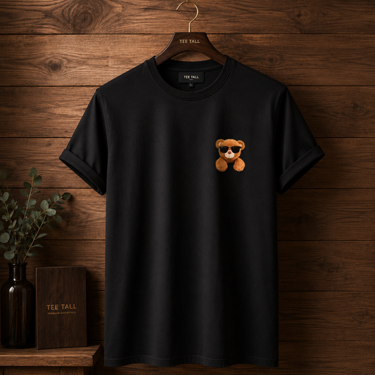 Mens Cotton Sticker Printed T-Shirt TTMPS28 - Black