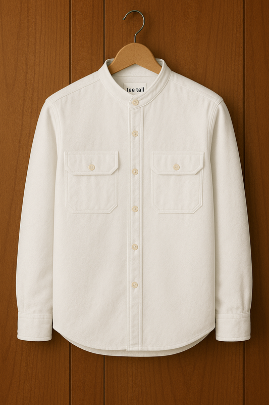 Mens Button Up Cotton Full Sleeve Shirt TTMBUS95 - White