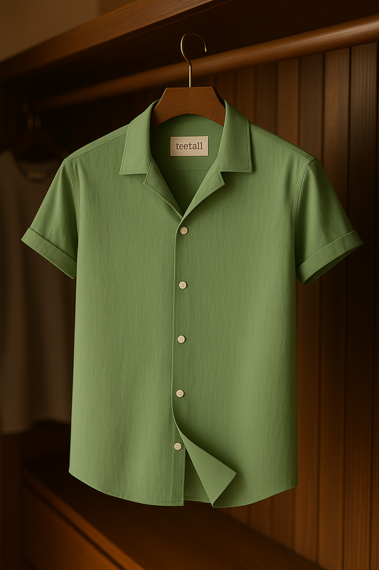 Mens Button Up Half Sleeve Shirt TTMBUS3 - Mint Green