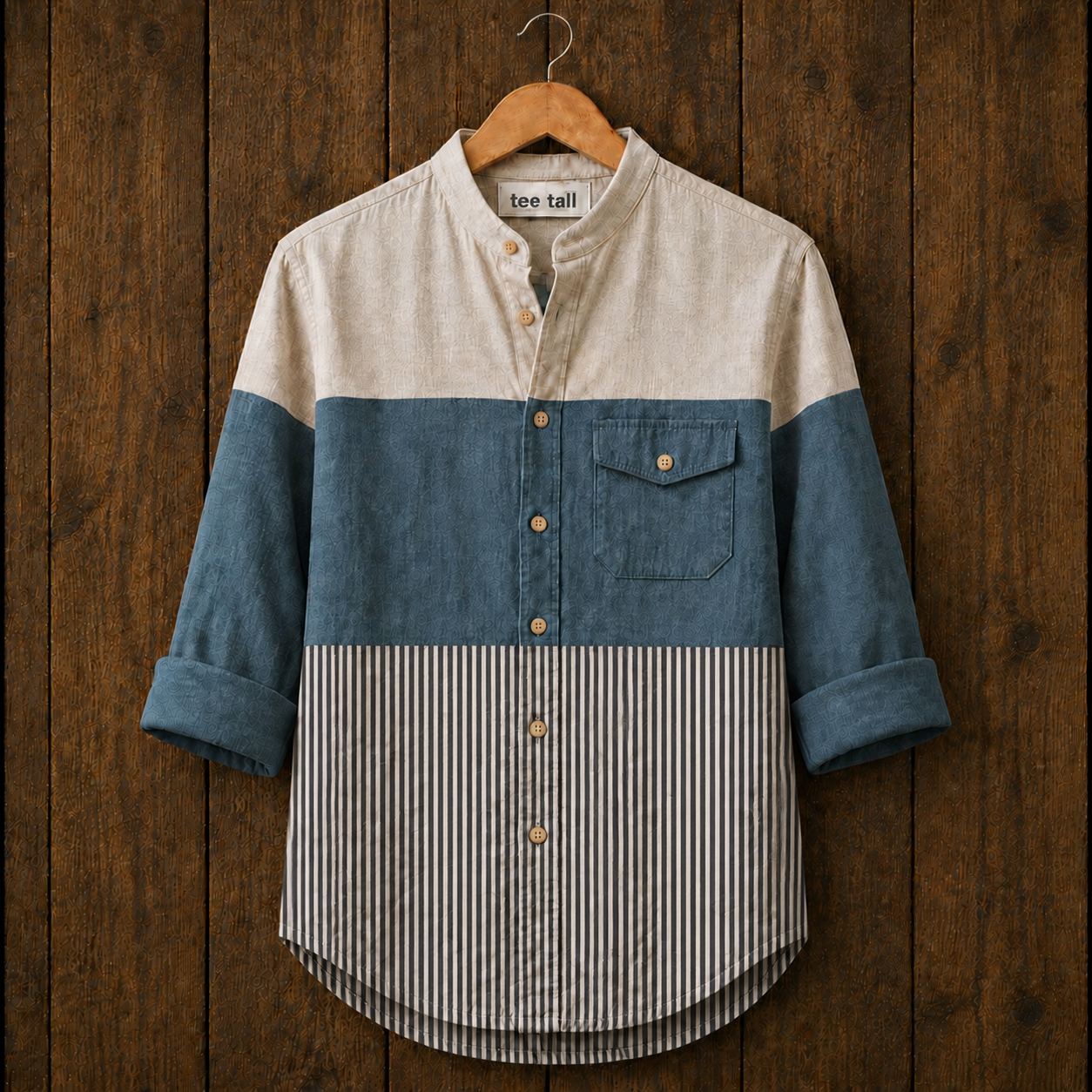 Mens Button Up Cotton Full Sleeve Shirt TTMBUS403 - Multi Color